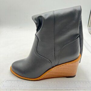 Womens Estella Wedge Tall Boot Round Toe Winter Booties Grey